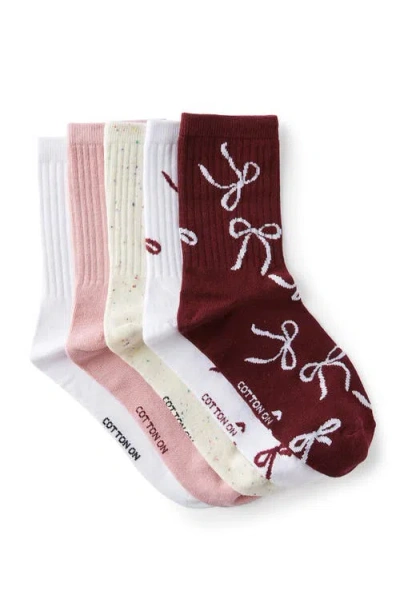 Cotton On 5pk Crew Sock
