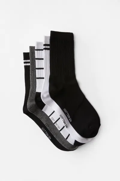 Cotton On 5pk Crew Sock In Multi