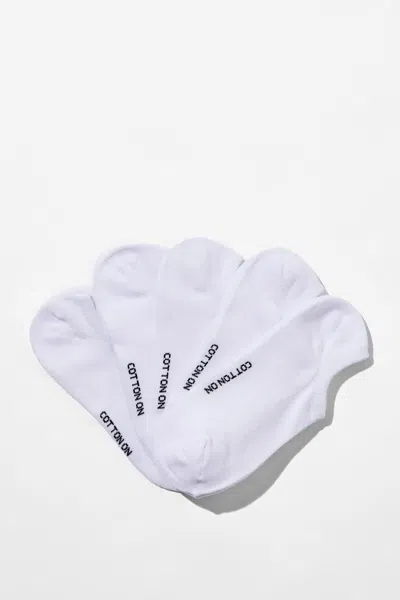 Cotton On 5pk Sports Low Cut Sock In White