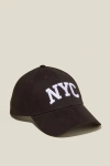 Cotton On Men's 6 Panel Ball Cap In Blacknyc