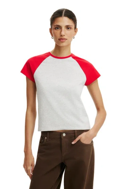 Cotton On 90s Baby Raglan Tee In White