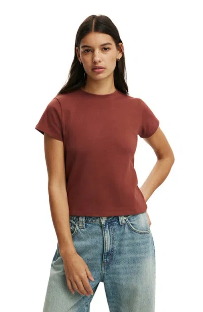 Cotton On 90s Baby Tee In Brown
