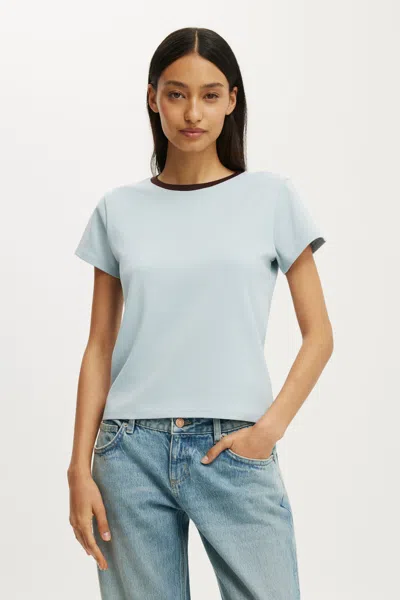 Cotton On 90s Baby Tee In Iced Marine/dark Oak