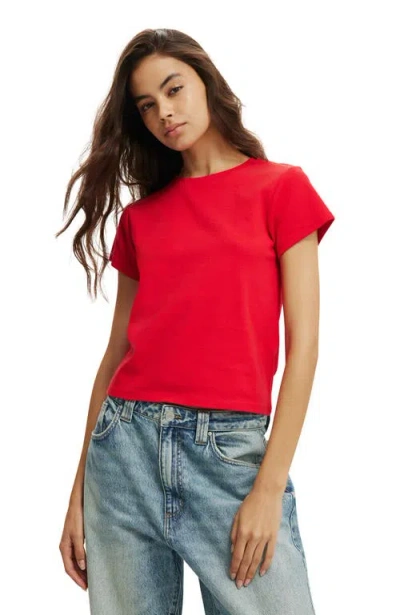 Cotton On 90s Baby Tee In Lava Flare