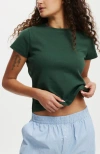 Cotton On 90s Baby Tee In Pine Forest Green