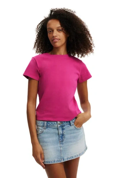 Cotton On 90s Baby Tee In Raspberry Royale