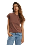 Cotton On 90s Baby Tee In Washed Rodeo Brown