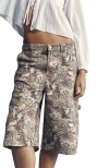 Cotton On 91 Baggy Denim Jort In Camo Carpenter