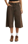 Cotton On 91 Baggy Denim Jort In Shadow Brown
