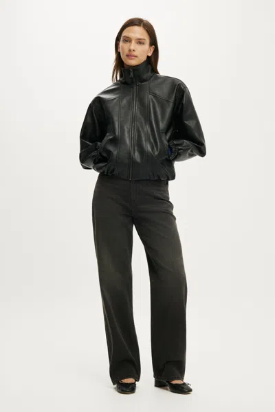 Cotton On 91 Straight Jean In Onyx Black