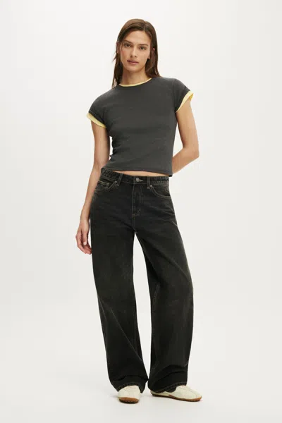 Cotton On 91 Straight Jean In Black
