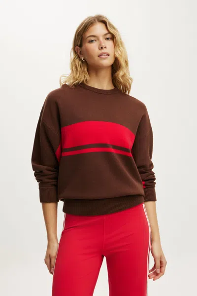 Cotton On Active Crew Knit Sweater In Brown