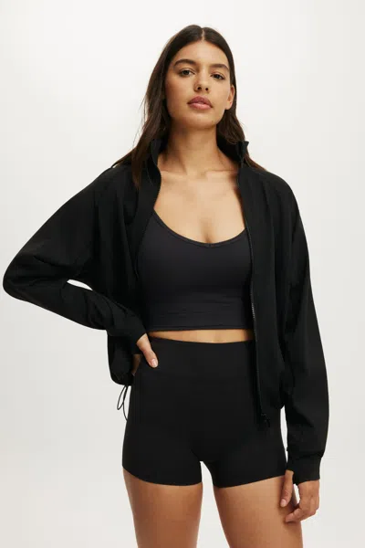 Cotton On Active Oversized Track Jacket In Black