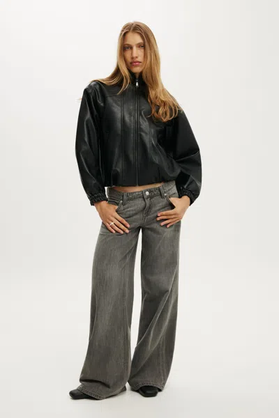 Cotton On Ada Funnel Neck Bomber In Black
