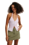 Cotton On Alexa Button Front Halter In Light Lilac