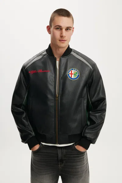 Cotton On Alfa Romeo Bomber Jacket In Lcn Alfa Romeo Black