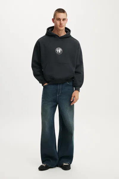 Cotton On Alfa Romeo Box Fit Hoodie In Black