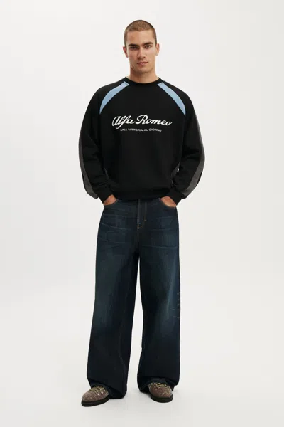 Cotton On Alfa Romeo Box Fit Sweater In Black