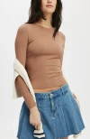 Cotton On All Day Crew Long Sleeve In Baked Clay