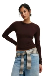Cotton On All Day Crew Long Sleeve In Burgundy