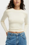 Cotton On All Day Crew Long Sleeve In Lemon Icing