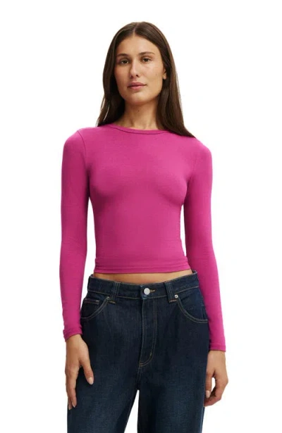 Cotton On All Day Crew Long Sleeve In Purple