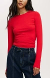 Cotton On All Day Crew Long Sleeve In Scarlet Red