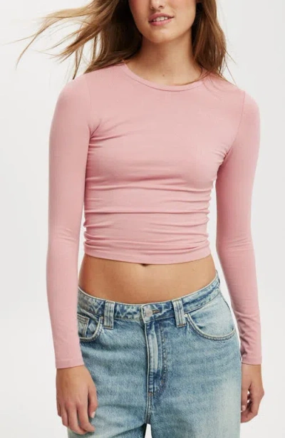 Cotton On All Day Crew Long Sleeve In Vintage Rose