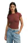 Cotton On All Day Crew Tee In Burgundy