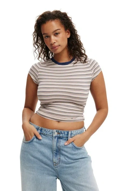 Cotton On All Day Crew Tee In Mini Variegated Stripe
