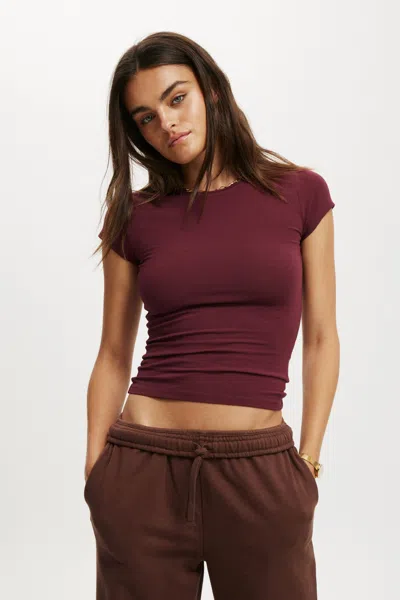 Cotton On All Day Crew Tee In Burgundy