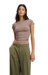 Cotton On All Day Crew Tee In Washed Mocha
