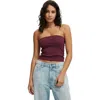 Cotton On All Day Tube Top In Cherry Varnish