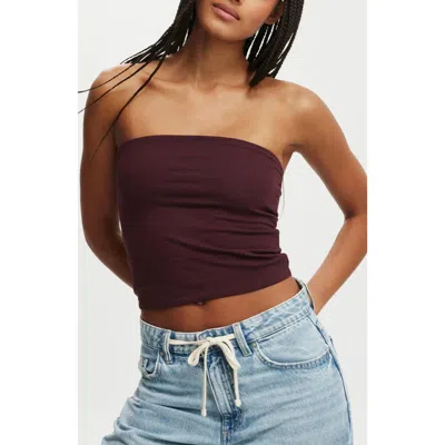 Cotton On All Day Tube Top In Choc Cherry