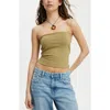 Cotton On All Day Tube Top In Desert Khaki