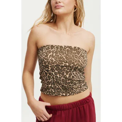 Cotton On All Day Tube Top In Kate Leopard