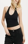 Cotton On All Day V Neck Halter In Black