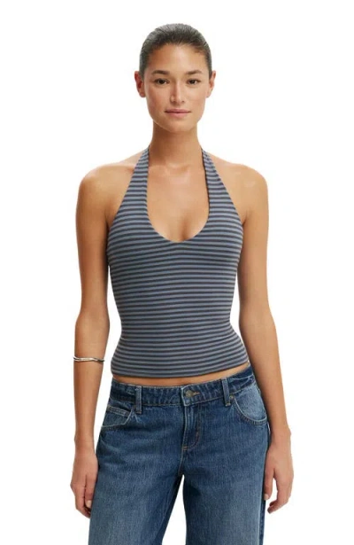Cotton On All Day V Neck Halter In Blue