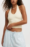Cotton On All Day V Neck Halter In Lemon Icing