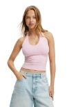 Cotton On All Day V Neck Halter In Pink