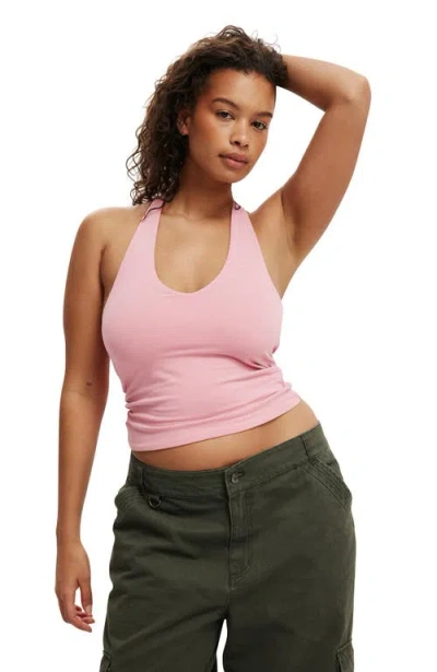 Cotton On All Day V Neck Halter In Prairie Pink