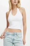 Cotton On All Day V Neck Halter In White