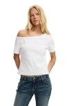 Cotton On Arlie Asymmetric Short Sleeve In White