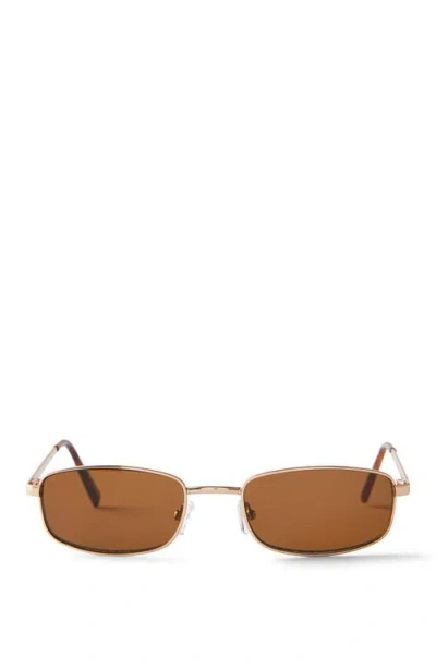 Cotton On Asha Metal Slim Wrap Around Sunglasses In Gold