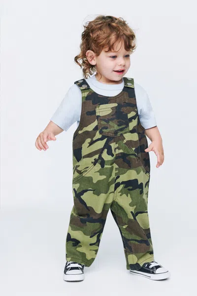 Cotton On Kids' Aspen Denim Overall In Camo
