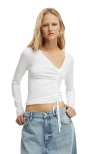 Cotton On Asymmetric Ruched Knit In White