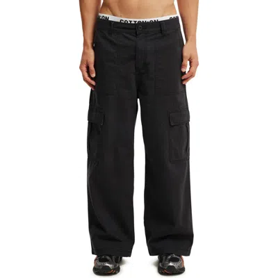 Cotton On Axel Super Baggy Cargo Pant In Black