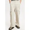 Cotton On Axel Super Baggy Cargo Pant In Light Stone Herringbone
