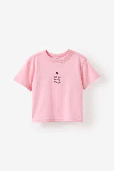 Cotton On Kids' Baby Essential Short Sleeve Graphic Tee In Pink