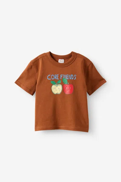 Cotton On Kids' Baby Essential Short Sleeve Graphic Tee In Brown
